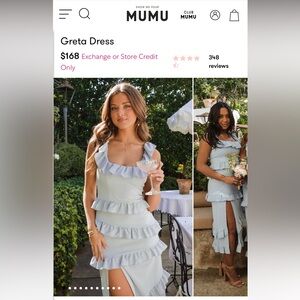 Show Me Your MuMu Greta Dress in Steel Blue